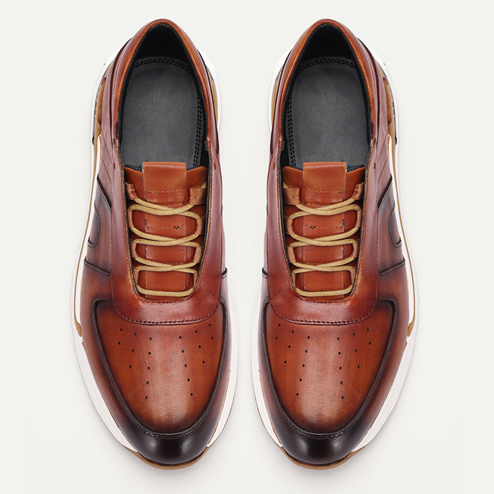 New fashionable top layer cowhide men's casual leather shoes