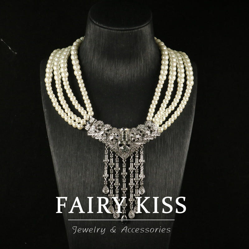 Medieval Heavy Industries Pearl Tassel Necklace Set