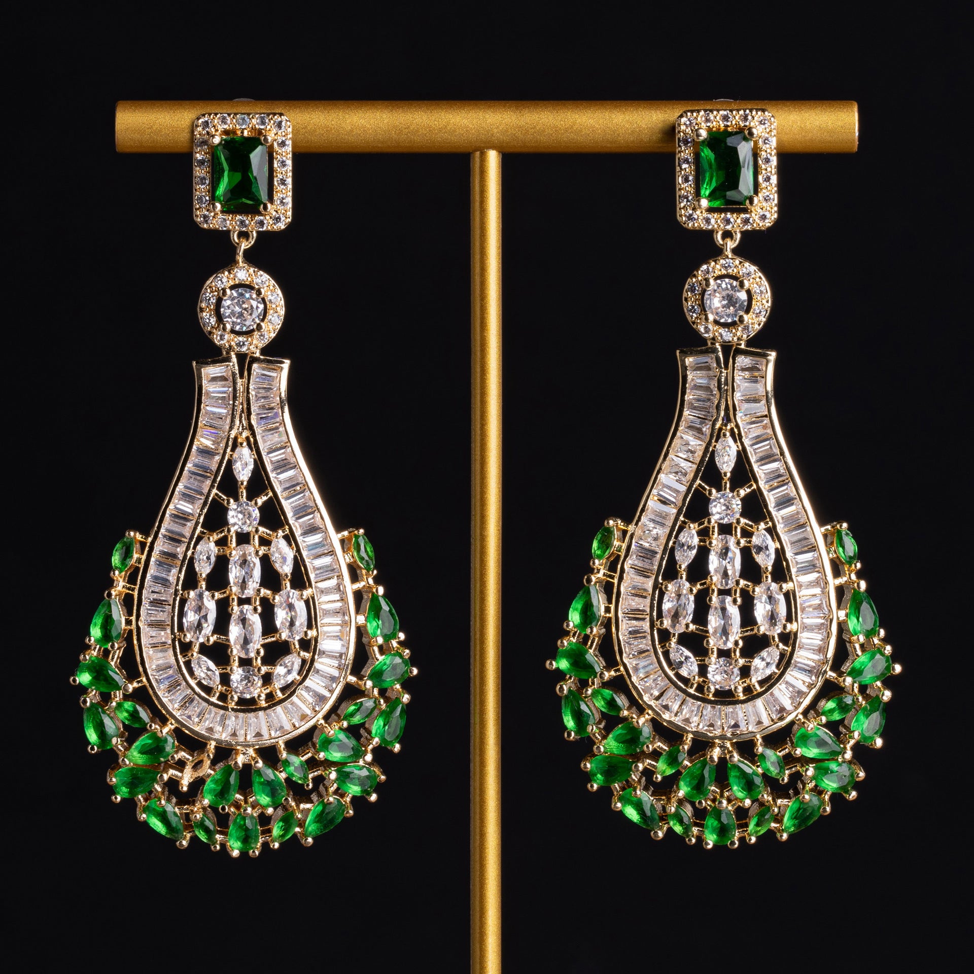 Royal Blue Crystal Earrings – Elegant Chandelier Jewelry for Women