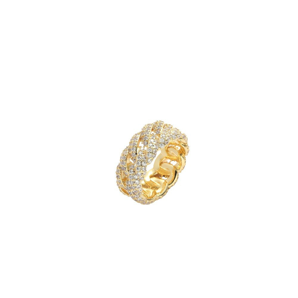 Fashion Hip Hop Cuban Zircon Ring