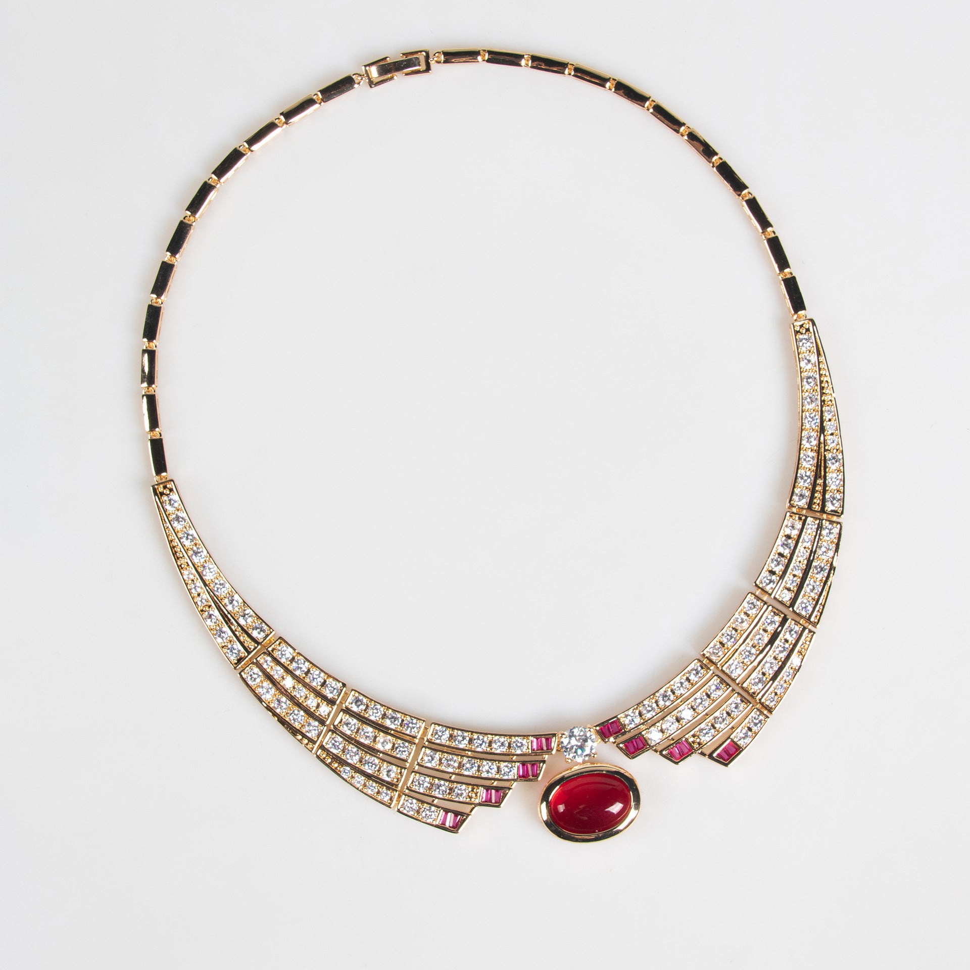 Parure collier et boucles d'oreilles émeraude plaquée vintage