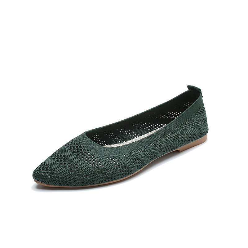 Fashion pointed woven soft-soled casual shoes