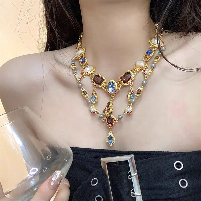Colored Diamond Medieval Necklace Set