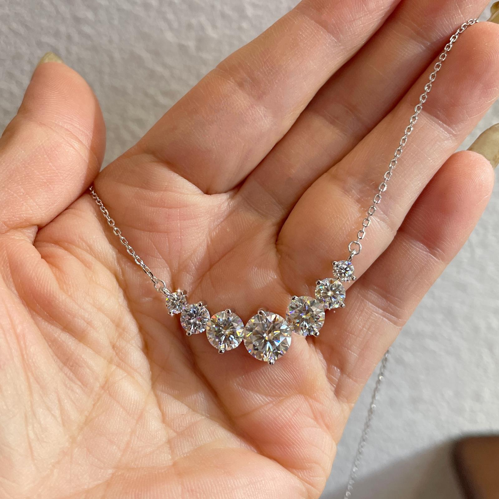 Smiling face moissanite necklace