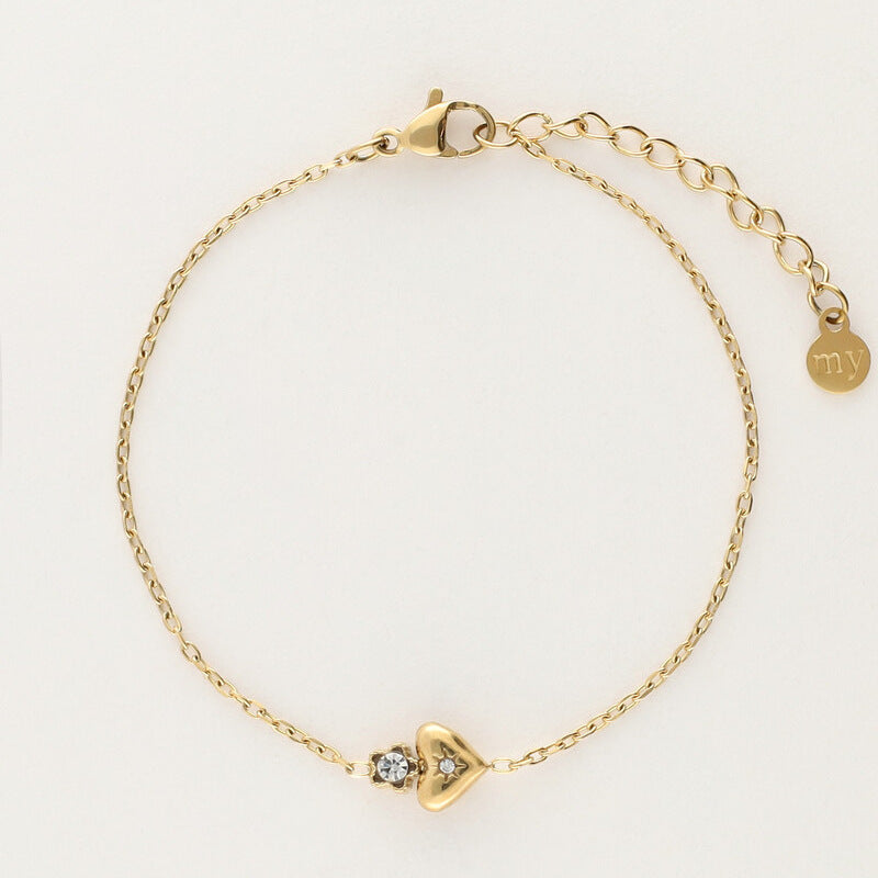 Light luxury zircon gold-plated bracelet.