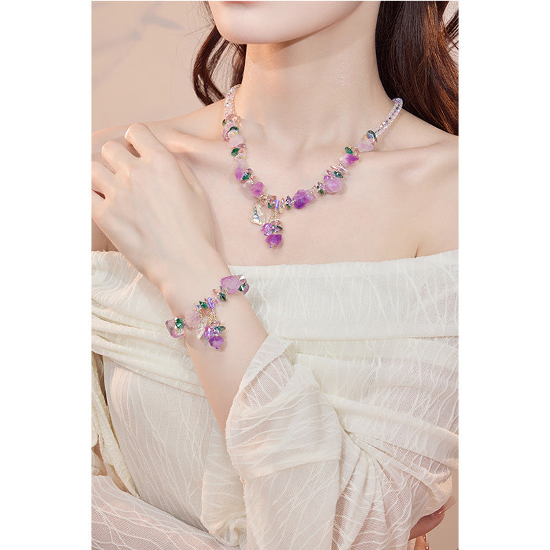 Amethyst irregular gravel bracelet