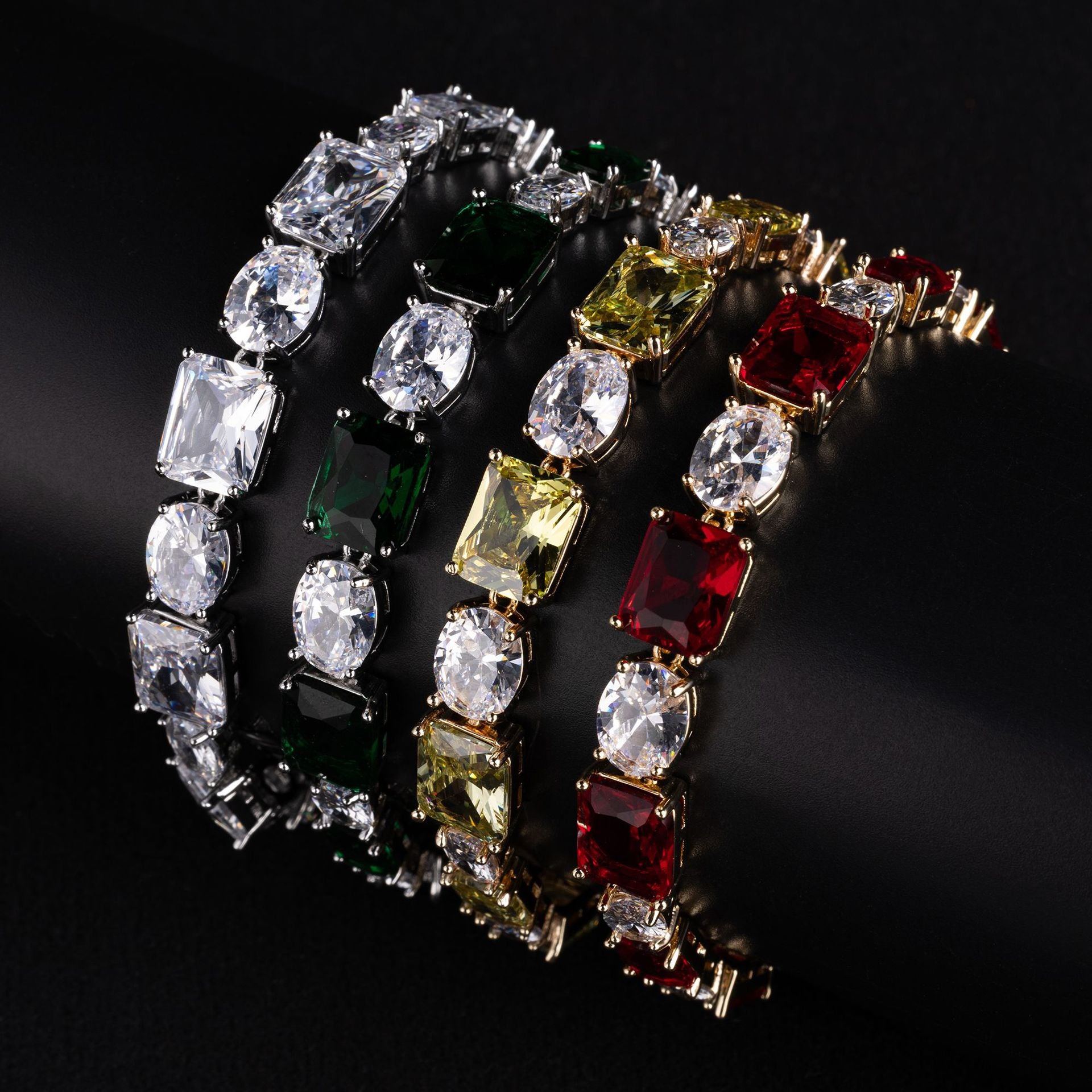 Luxury Multicolor Crystal Tennis Bracelet – Elegant Statement Jewelry for Women