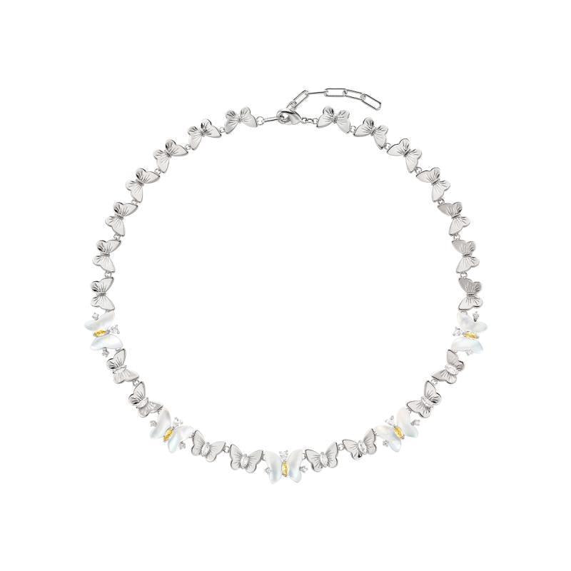 Fashion deep sea white shell butterfly collarbone necklace