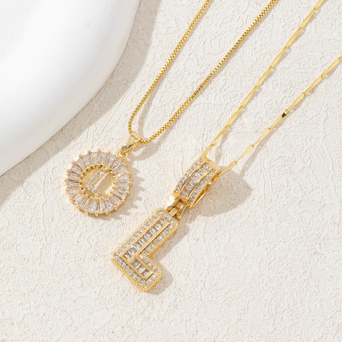 Full Diamond Rock Sugar 26 Letter Necklace