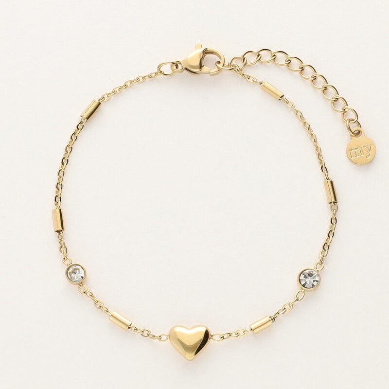 Light luxury zircon gold-plated bracelet.