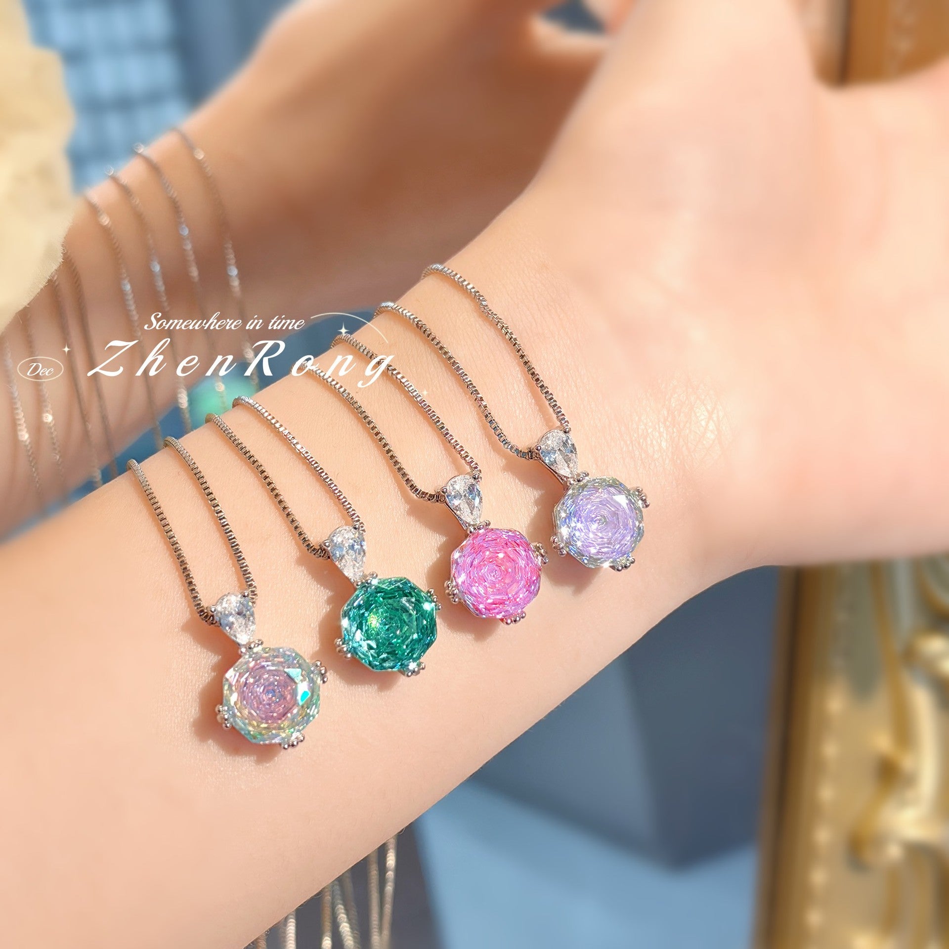 Octagonal Millennium Rose Che Paraiba Color Treasure Series
