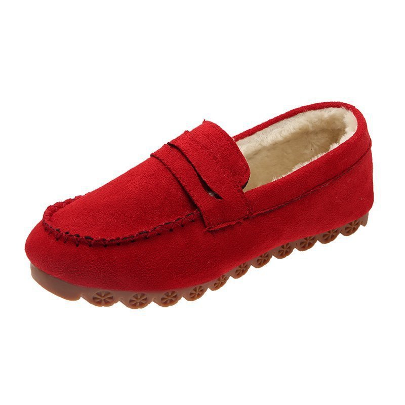 Fashion large size velvet beef tendon soft-soled loafers