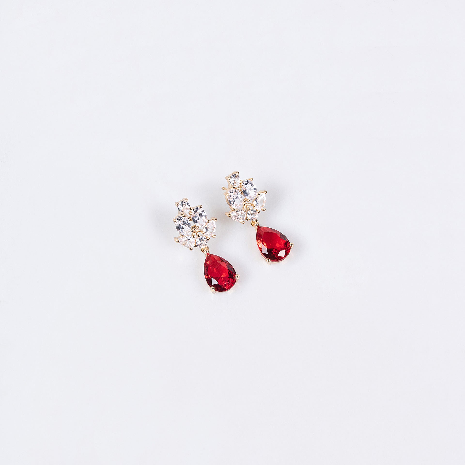 Luxury Ruby Red Gemstone Necklace Set for Women – Statement Jewelry with Matching Earrings