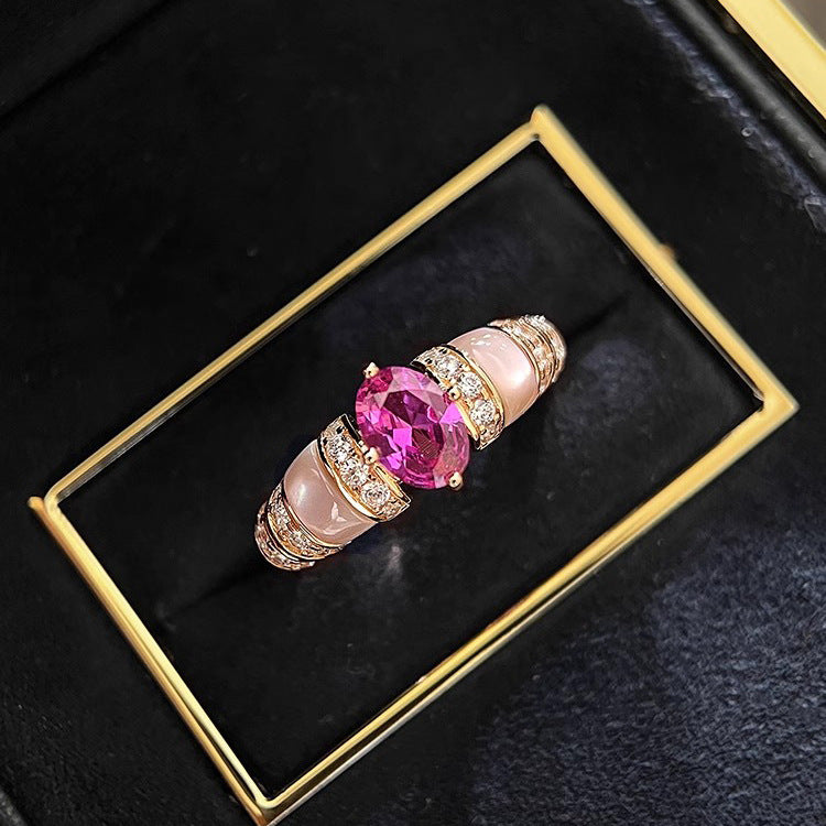 Bague de fritillaire naturelle en poudre de dopamine tendance