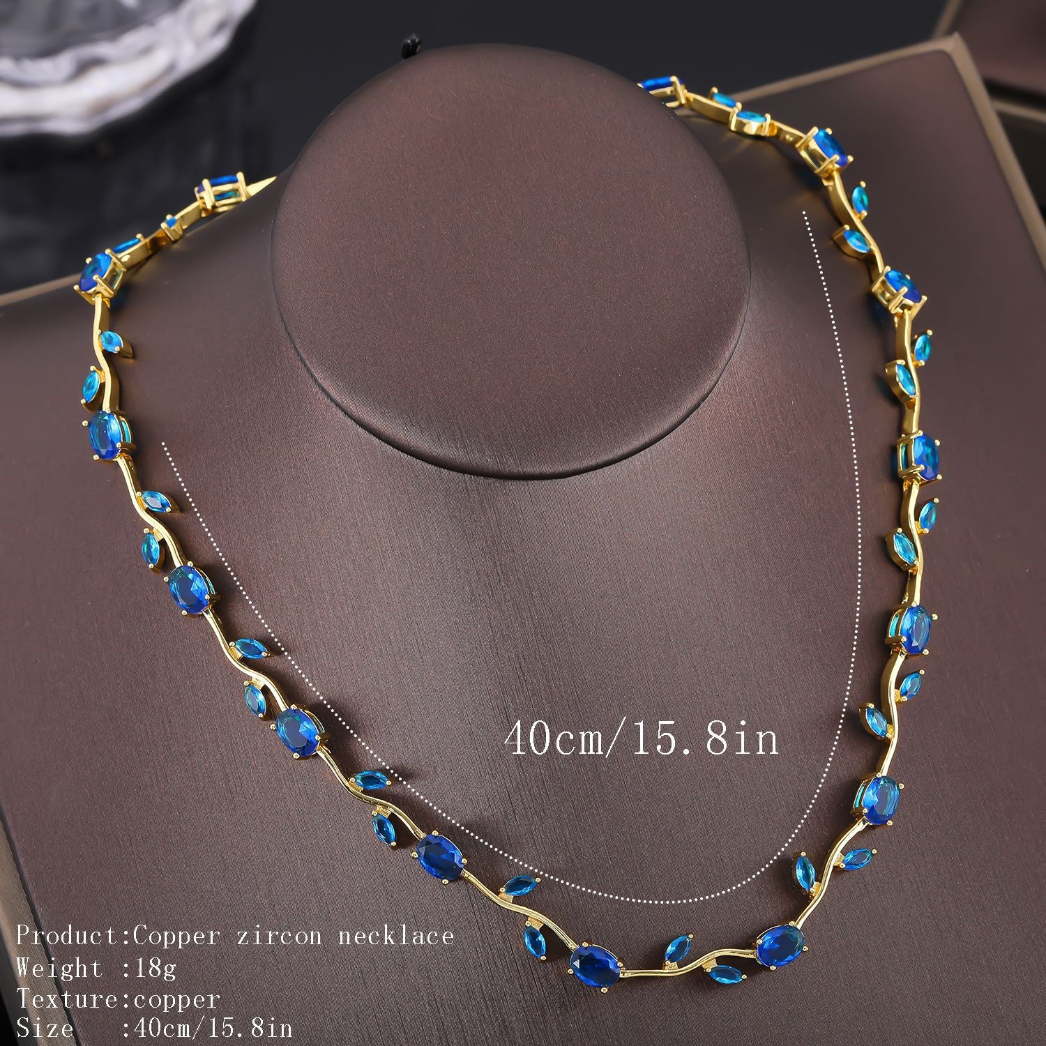 Fashion light luxury copper inlaid zircon necklace