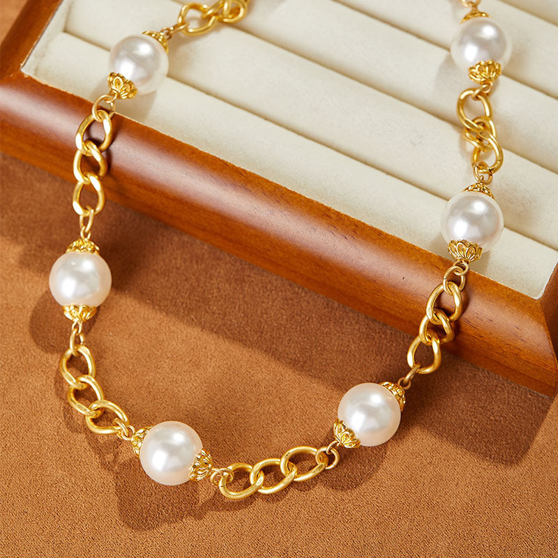 Collier de perles artificielles, élégant et raffiné