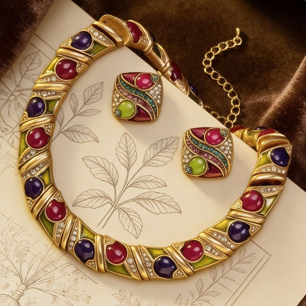 Collier à pampilles en diamant de couleur vintage