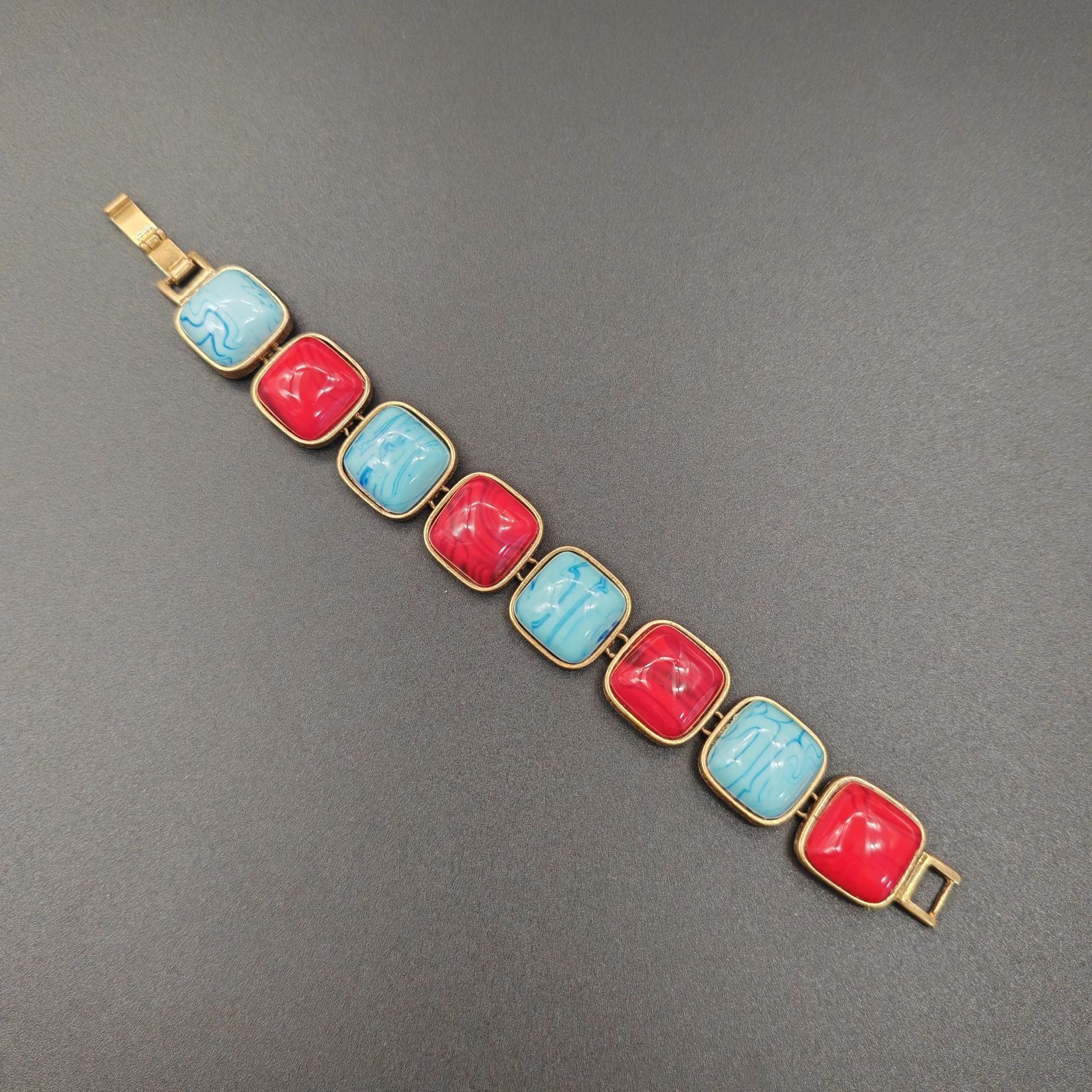 Dopamine beaded necklace new summer collarbone chain color fashion jewelry bracelet stud earrings