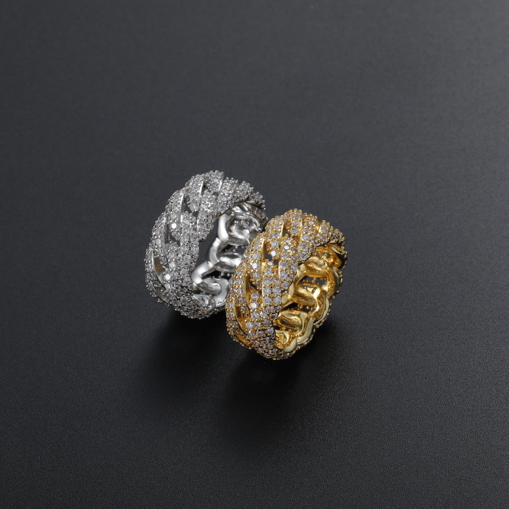 Fashion Hip Hop Cuban Zircon Ring