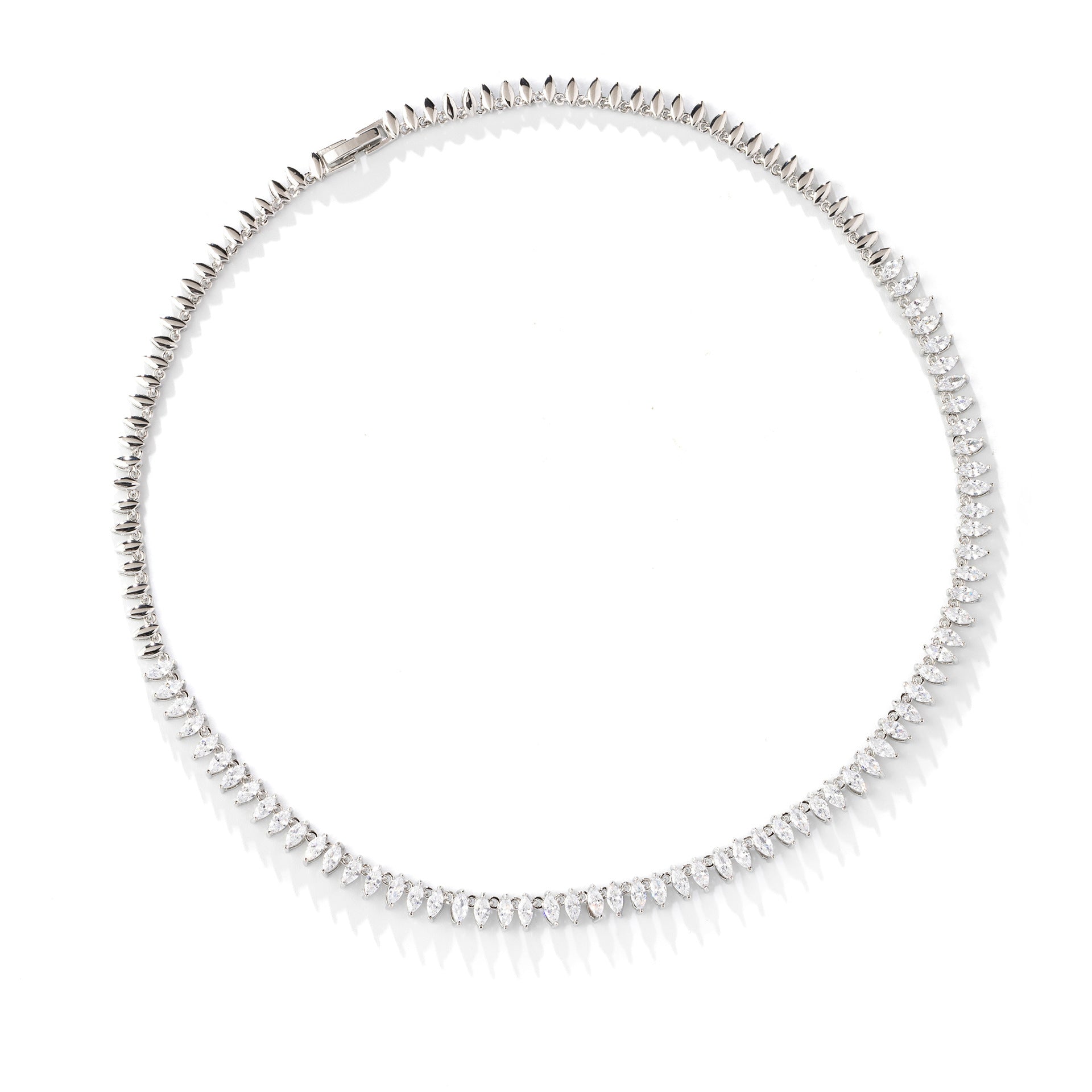 Luxury Clear Crystal Necklace Earrings Set – Elegant Bridal Jewelry for Women