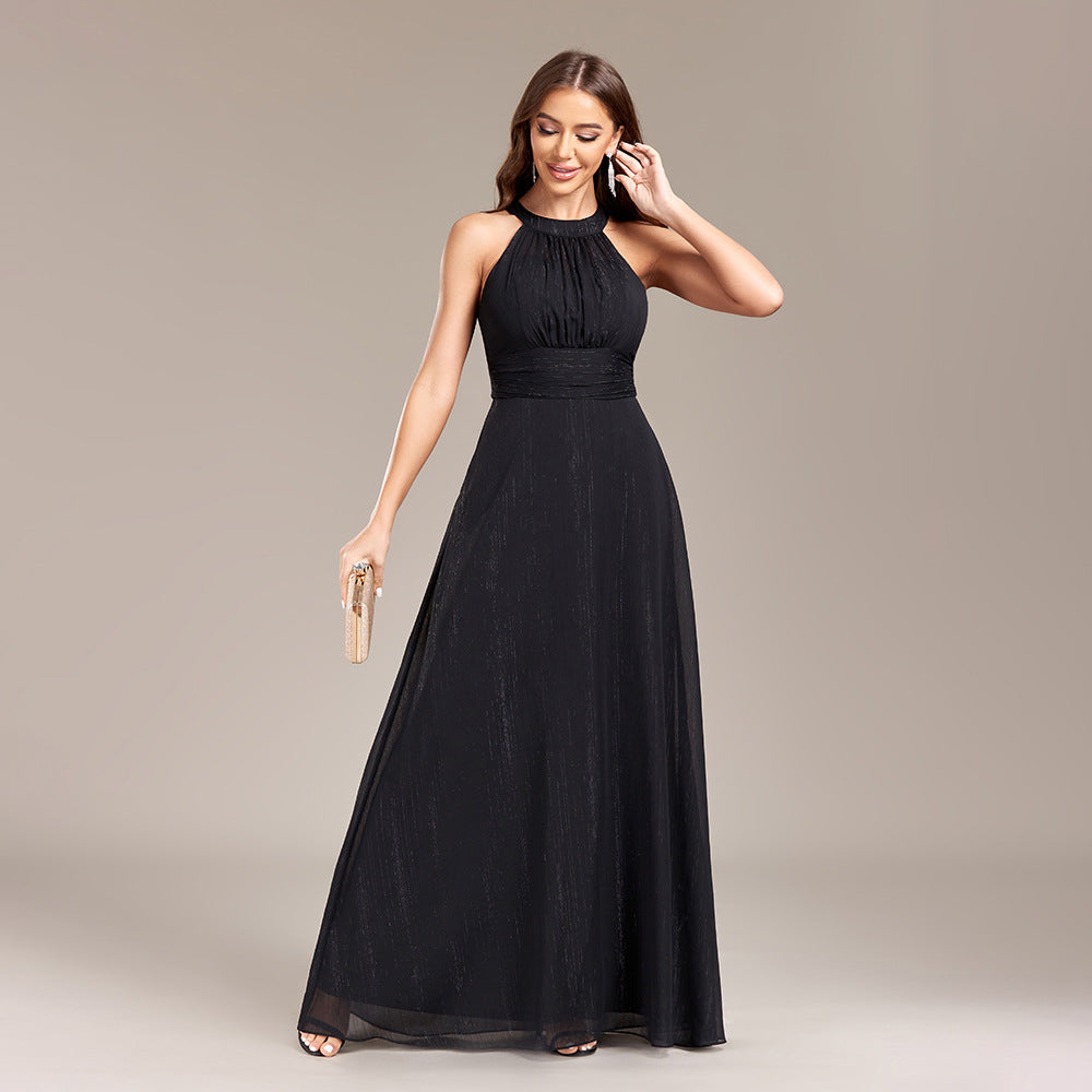 Fashion neck halter party evening dress