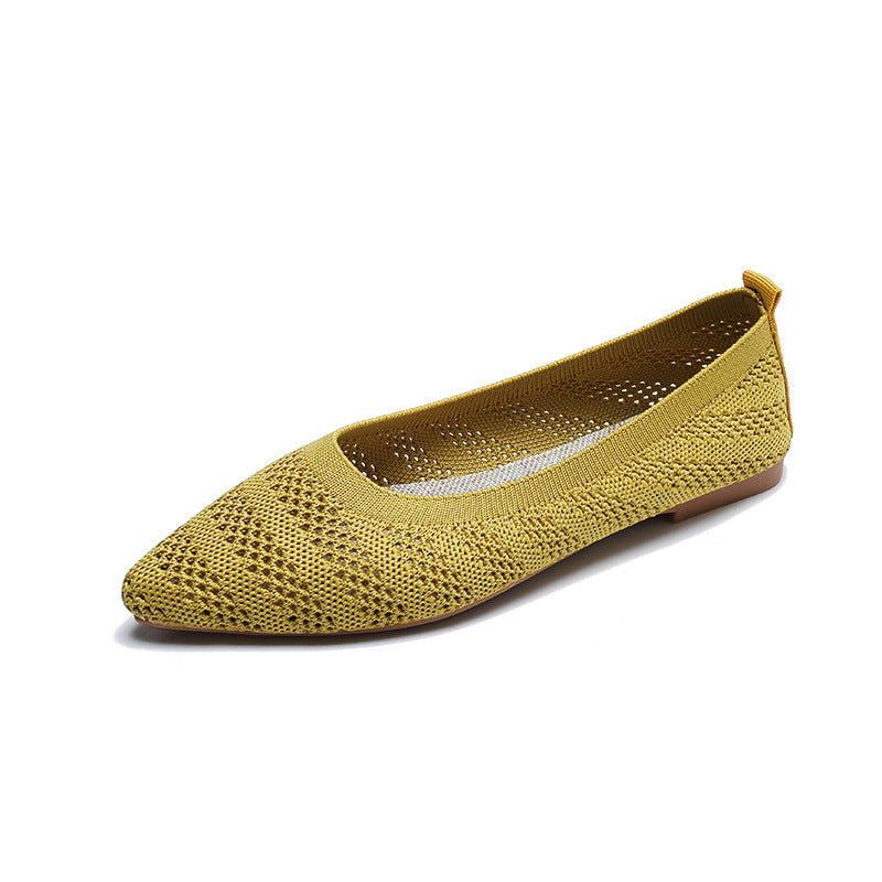 Fashion pointed woven soft-soled casual shoes