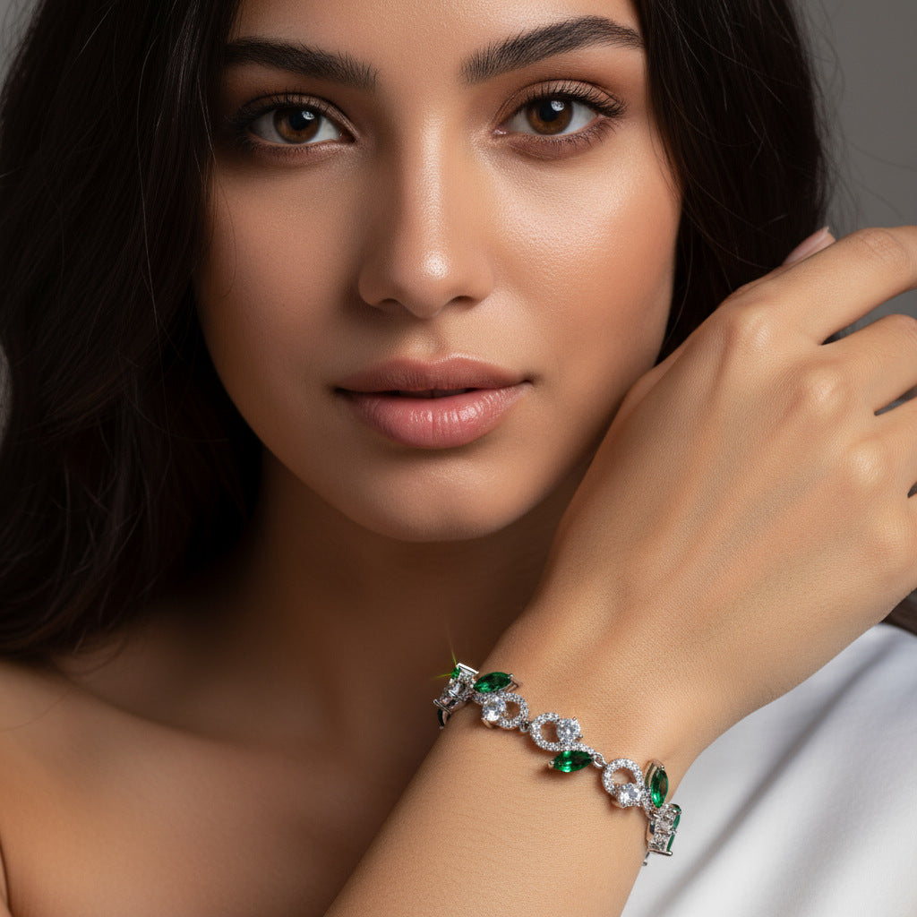 Luxury Multicolor Crystal Bracelet – Elegant Gemstone Jewelry for Women