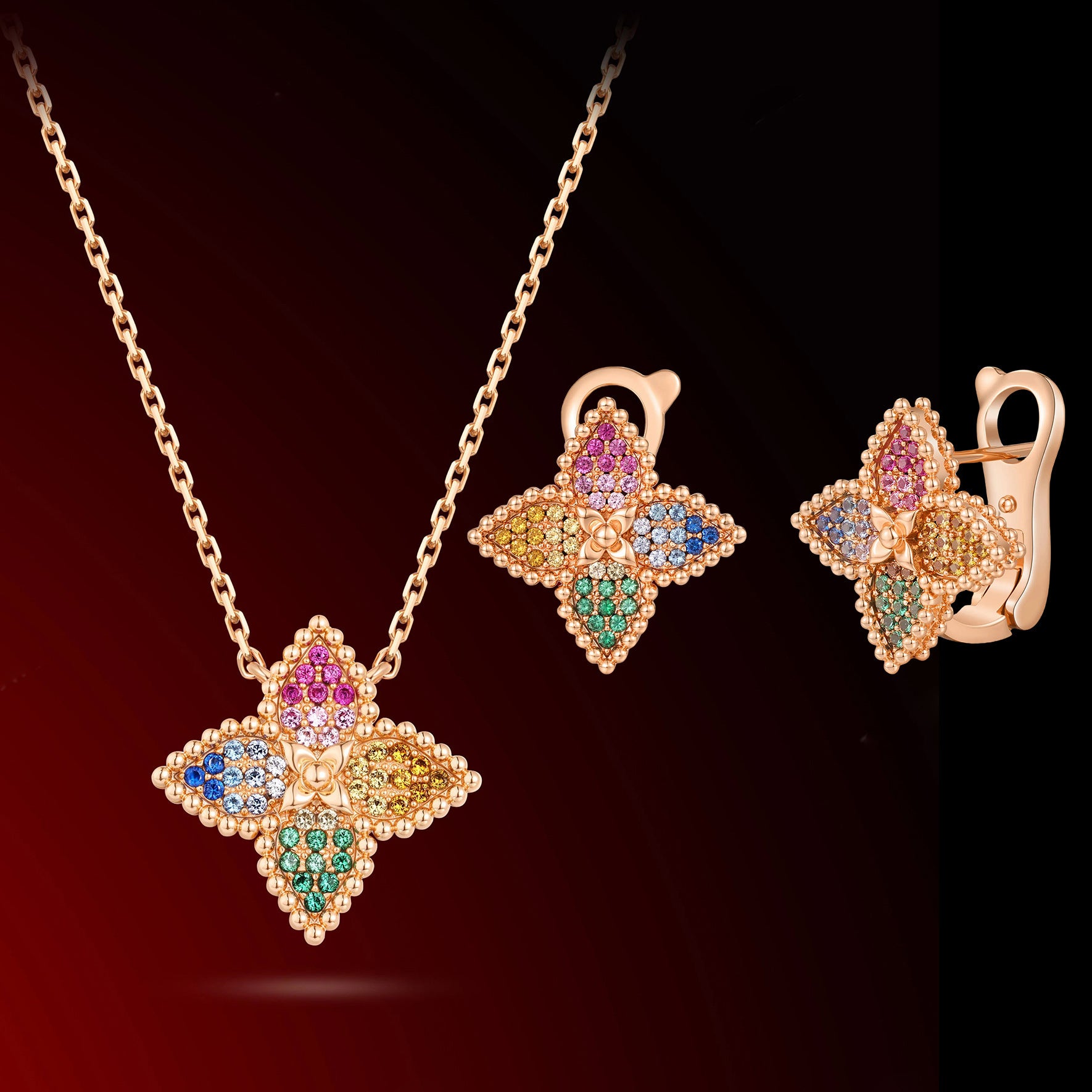 Light Luxury Color Dopamine Presbyopia Necklace Set