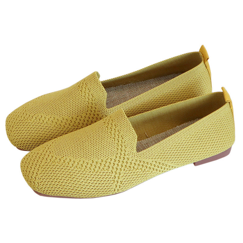 Women's Knitted Soft-soled Casual Shoes Fashion Breathable Loafers