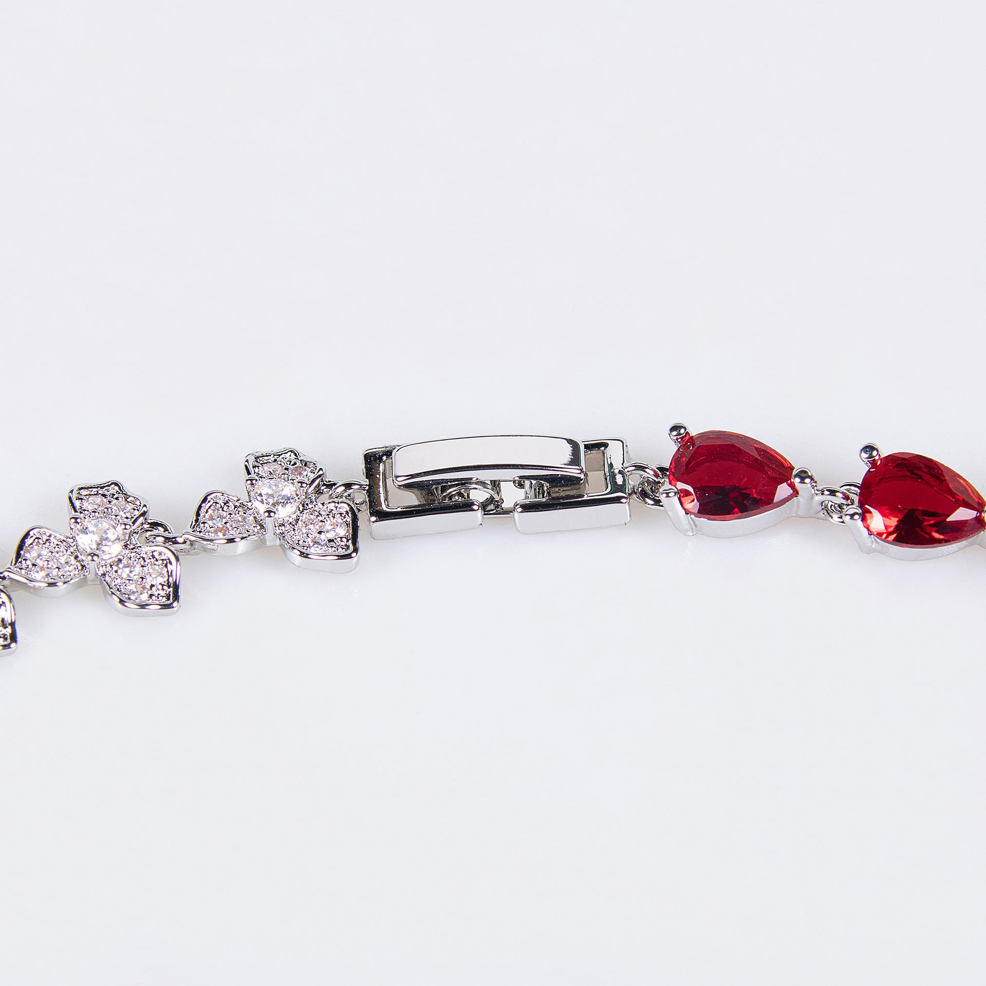 Luxury Ruby Red Crystal Necklace and Earrings Jewelry Set