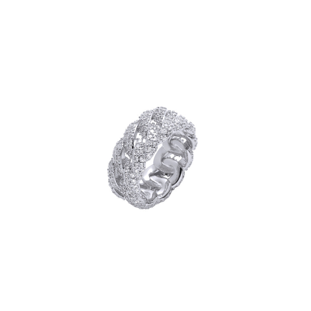 Fashion Hip Hop Cuban Zircon Ring