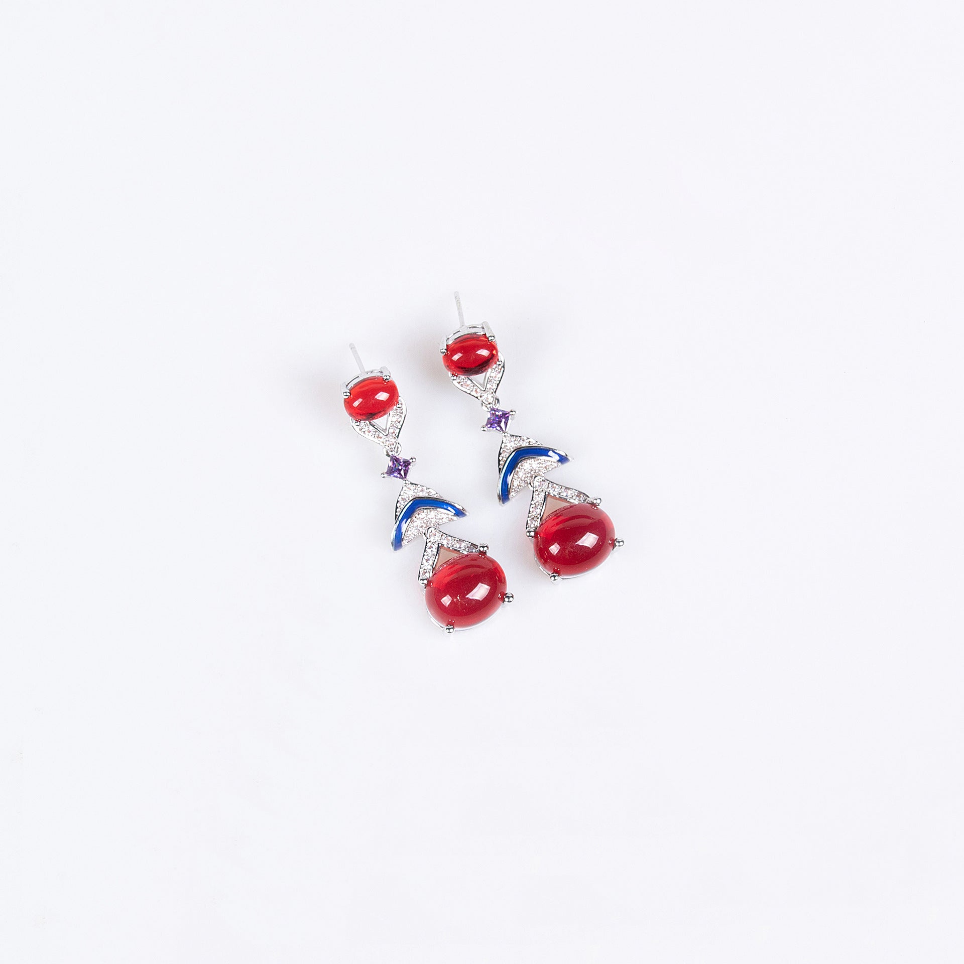 Elegant Ruby Red Crystal Jewelry Set – Luxury Necklace and Earrings for Women