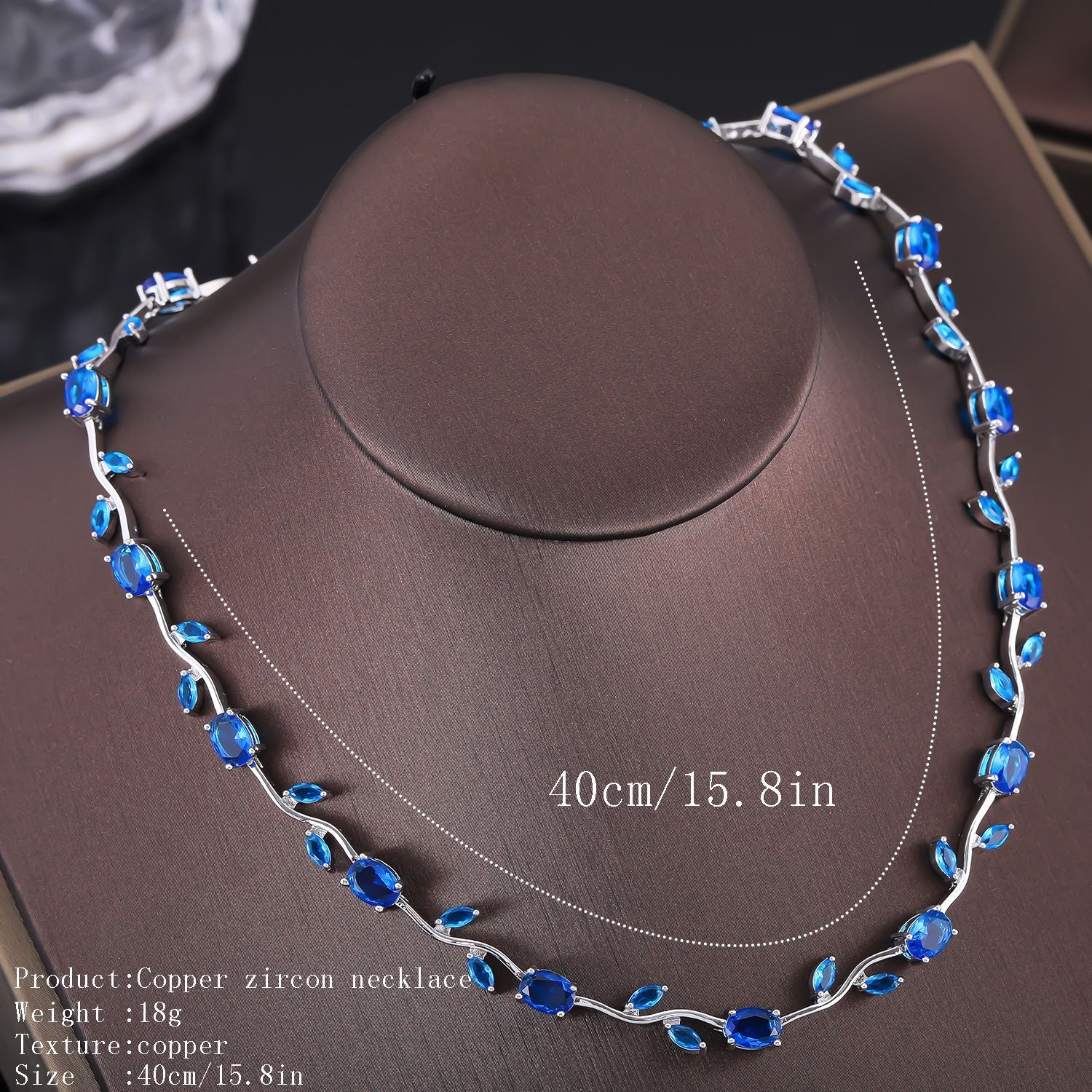 Fashion light luxury copper inlaid zircon necklace