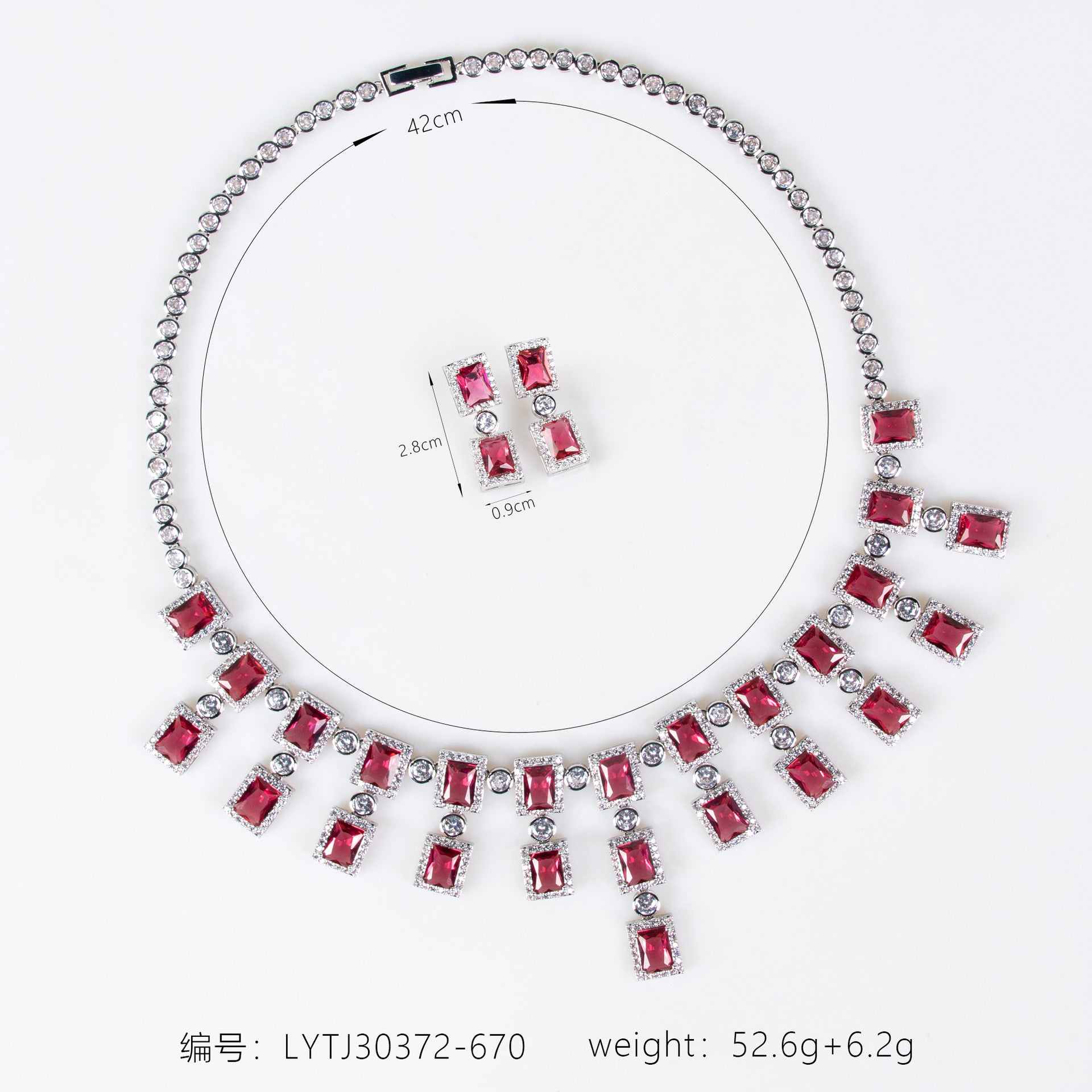 Luxury Emerald Green Crystal Jewelry Set – Statement Necklace and Earrings for Women