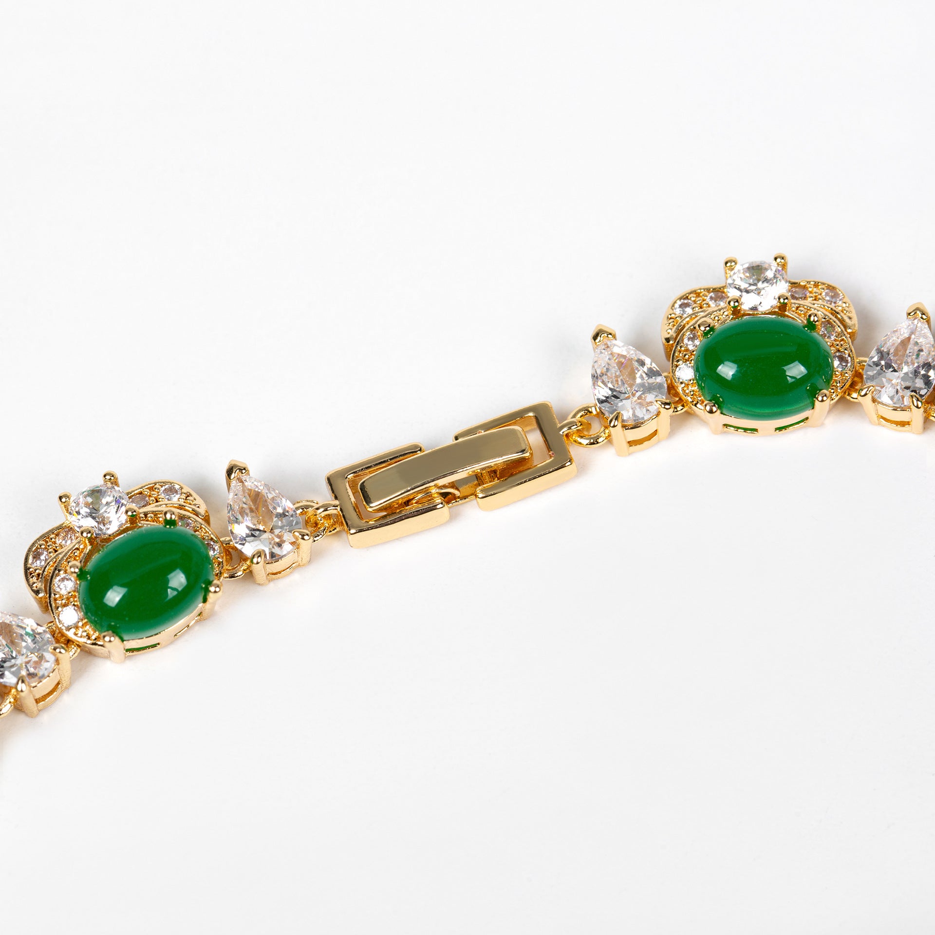 Luxury Emerald Green Crystal Necklace Earrings Set – Royal Statement Jewelry for Women