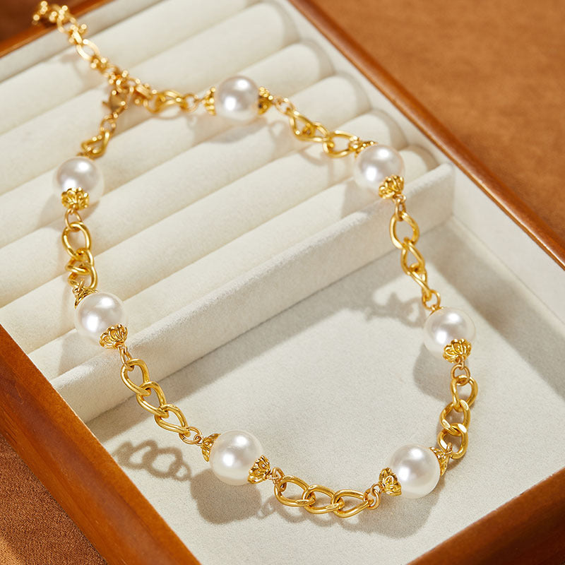 Collier de perles artificielles, élégant et raffiné