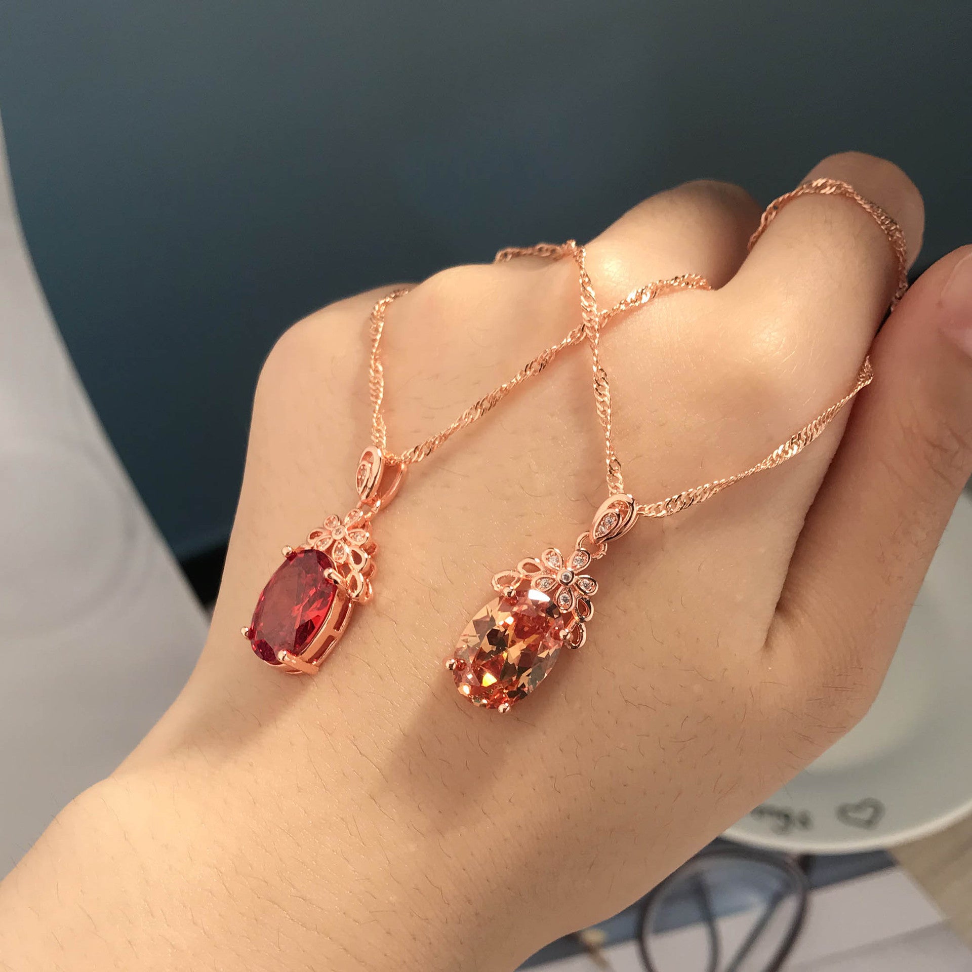 Bright Luxury Ruby Dove Egg Necklace