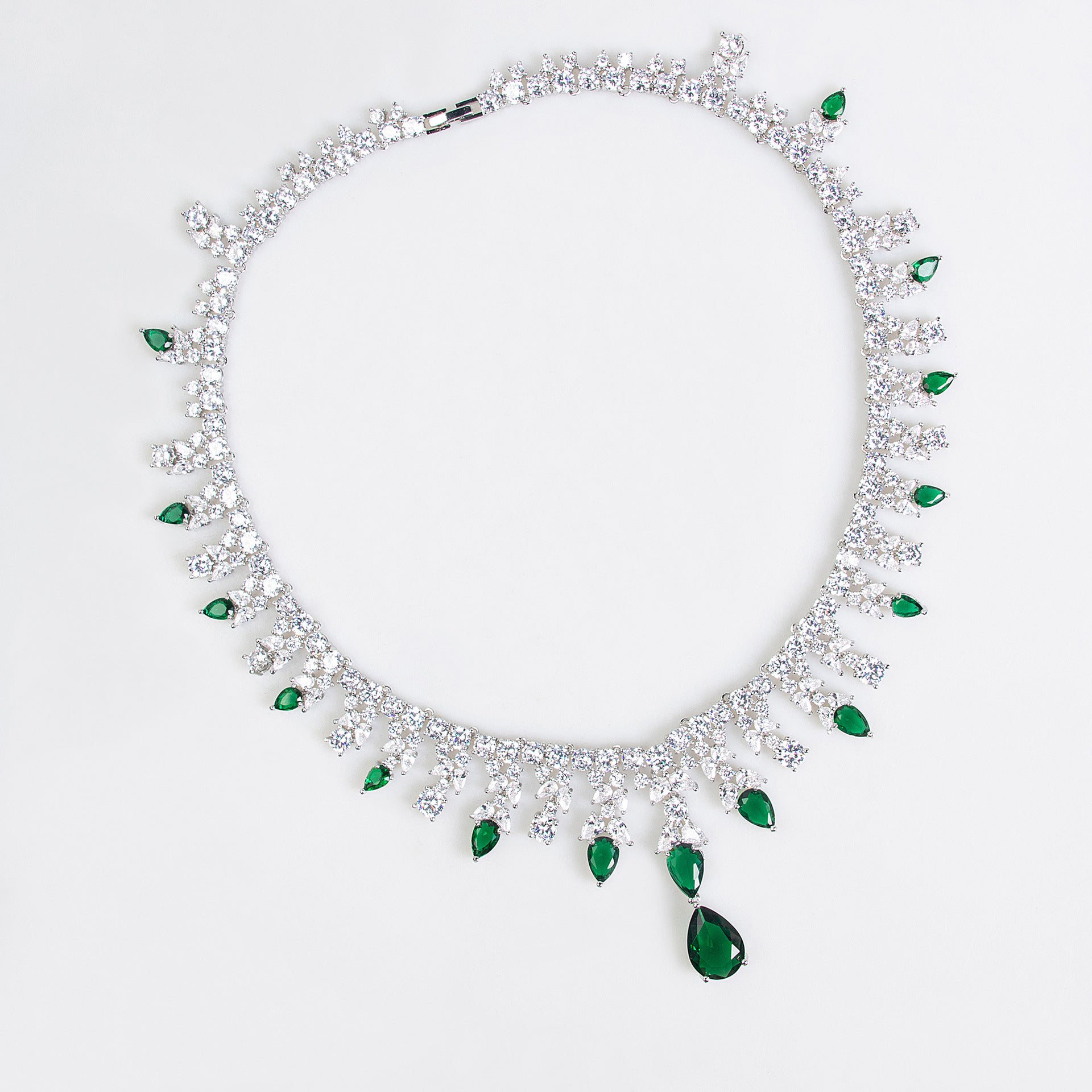 Luxury Multicolor Gemstone Statement Necklace Set for Women – Floral Jewelry with Matching Earrings