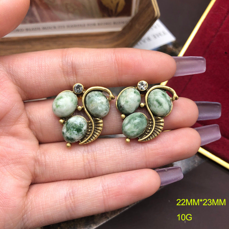 Ensemble collier et boucles d'oreilles turquoise au design vintage