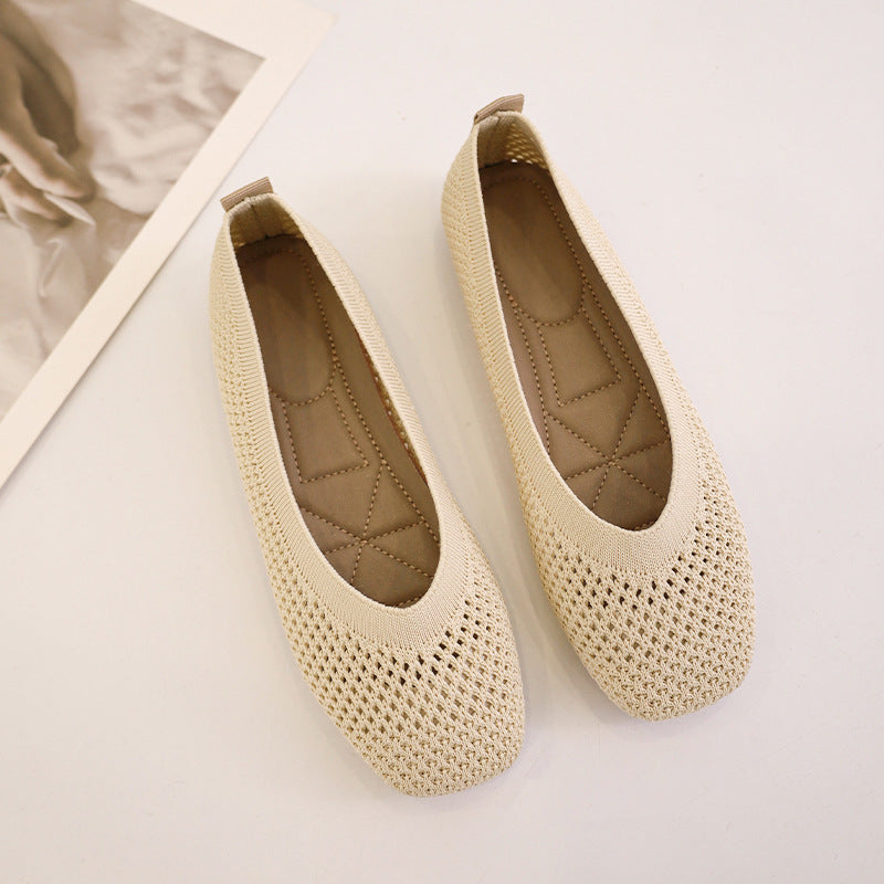 Simple woven soft bottom home casual shoes