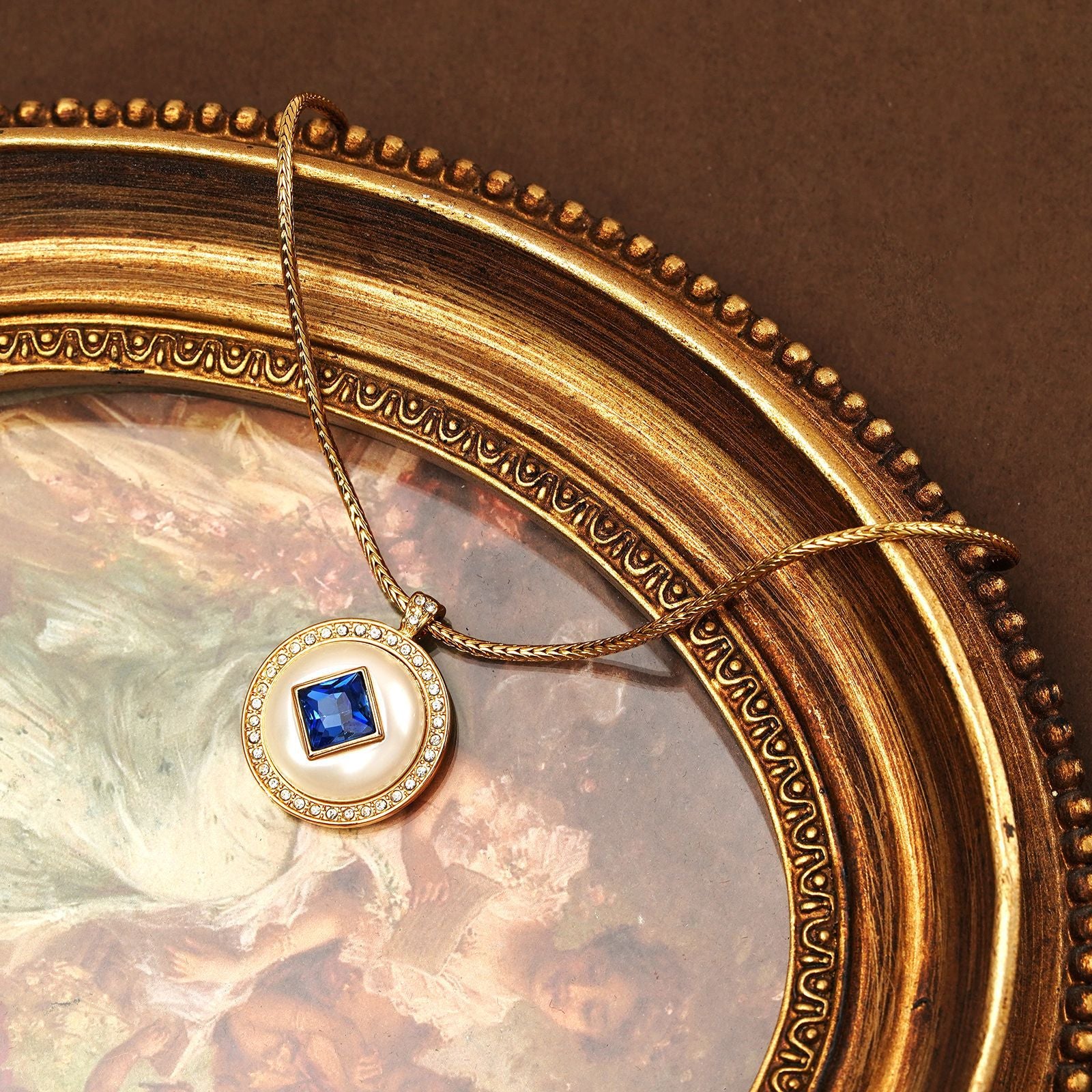 Fashion light luxury blue rhinestone suit