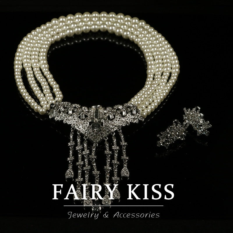 Medieval Heavy Industries Pearl Tassel Necklace Set