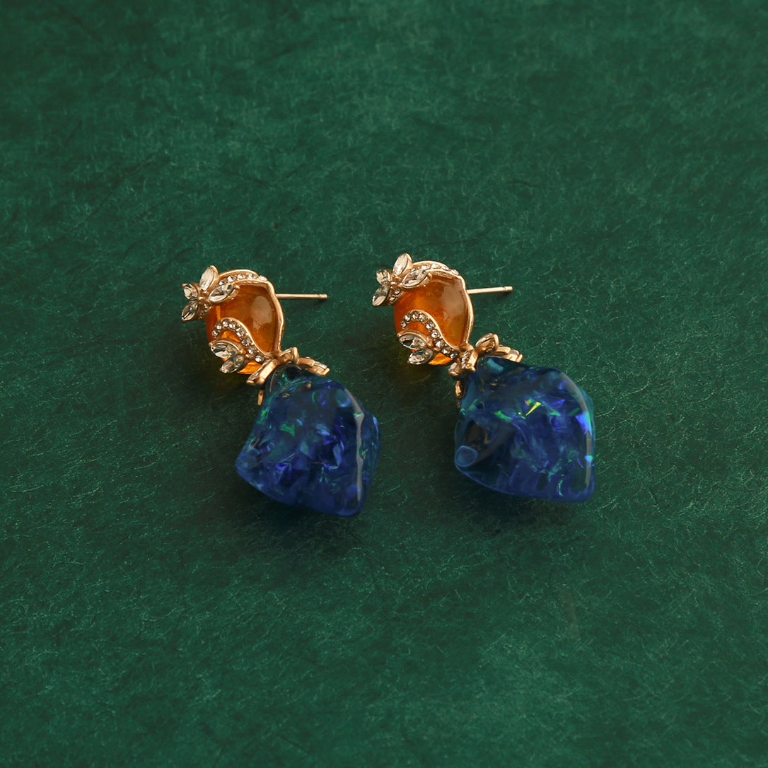 Medieval Vintage Sapphire Stud Earrings