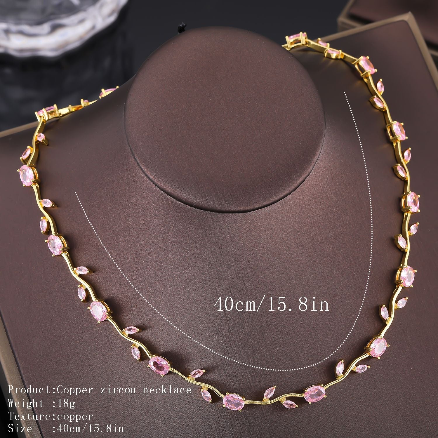 Fashion light luxury copper inlaid zircon necklace