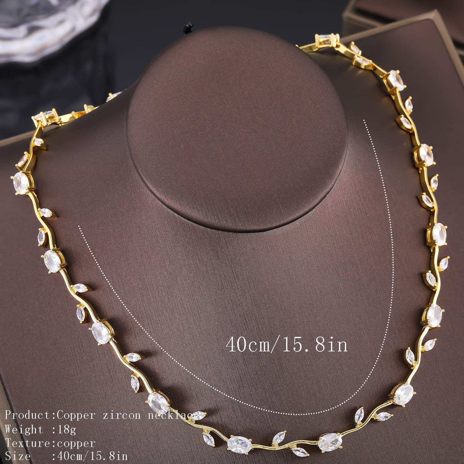 Fashion light luxury copper inlaid zircon necklace