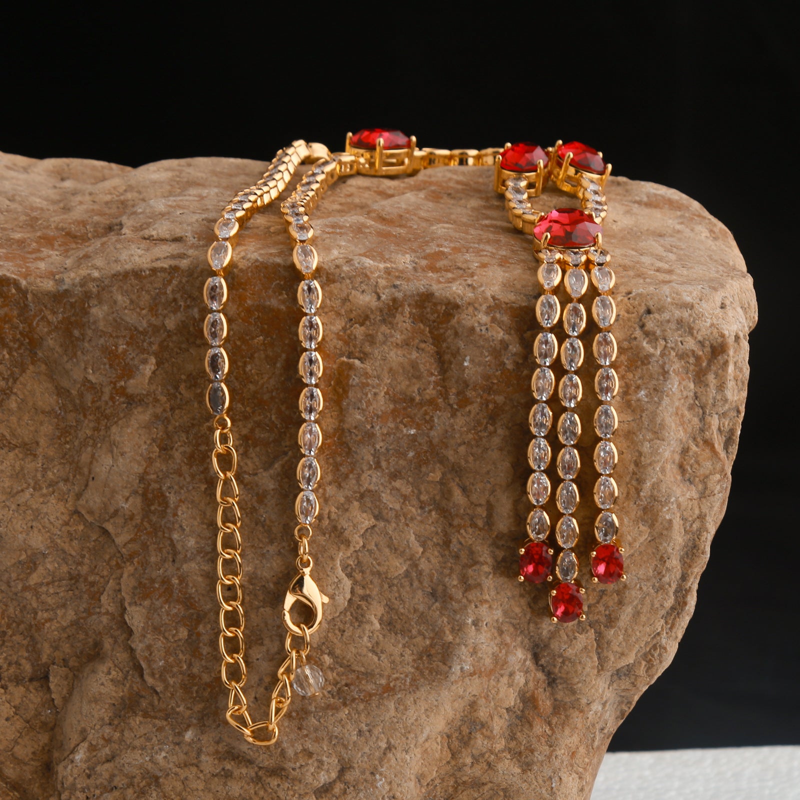 Vintage niche ruby necklace jewelry set