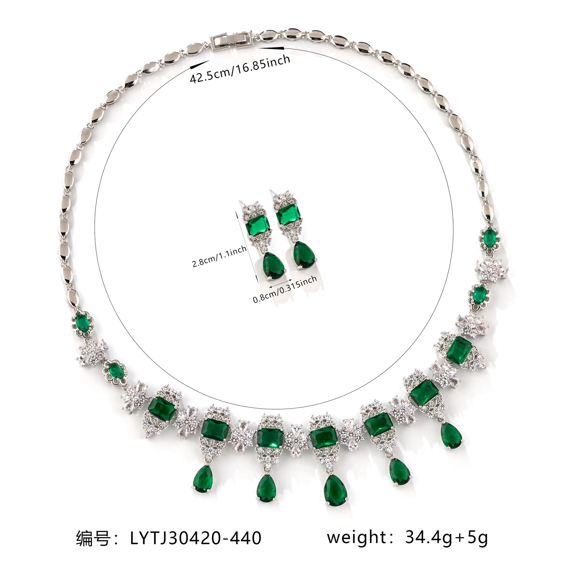 Luxury Ruby Red Crystal Drop Necklace Earrings Set – Elegant Statement Jewelry for Women