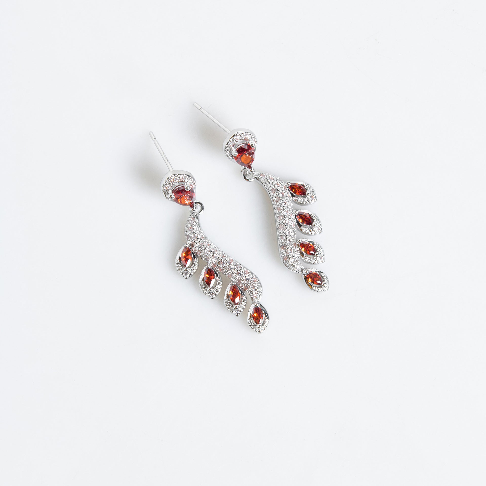 Glamorous Red Gemstone Necklace and Earrings Set – Luxury Evening Jewelry Collection