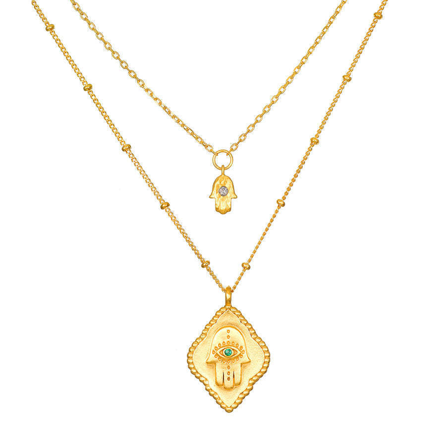 Sun and Moon Double Stacked Necklace
