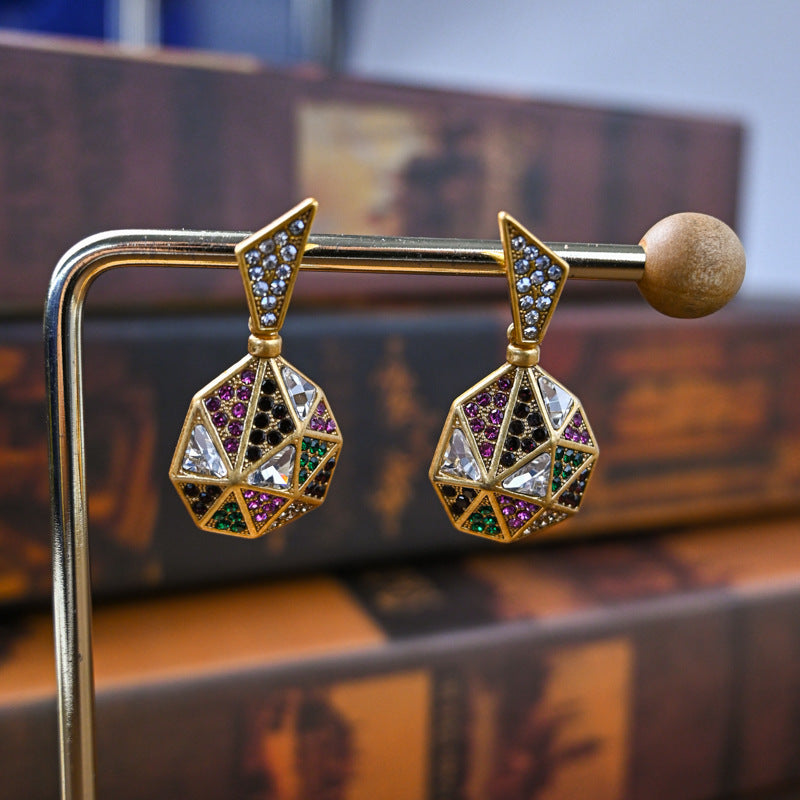 Vintage Personality Gold Plated Geometric Earrings
